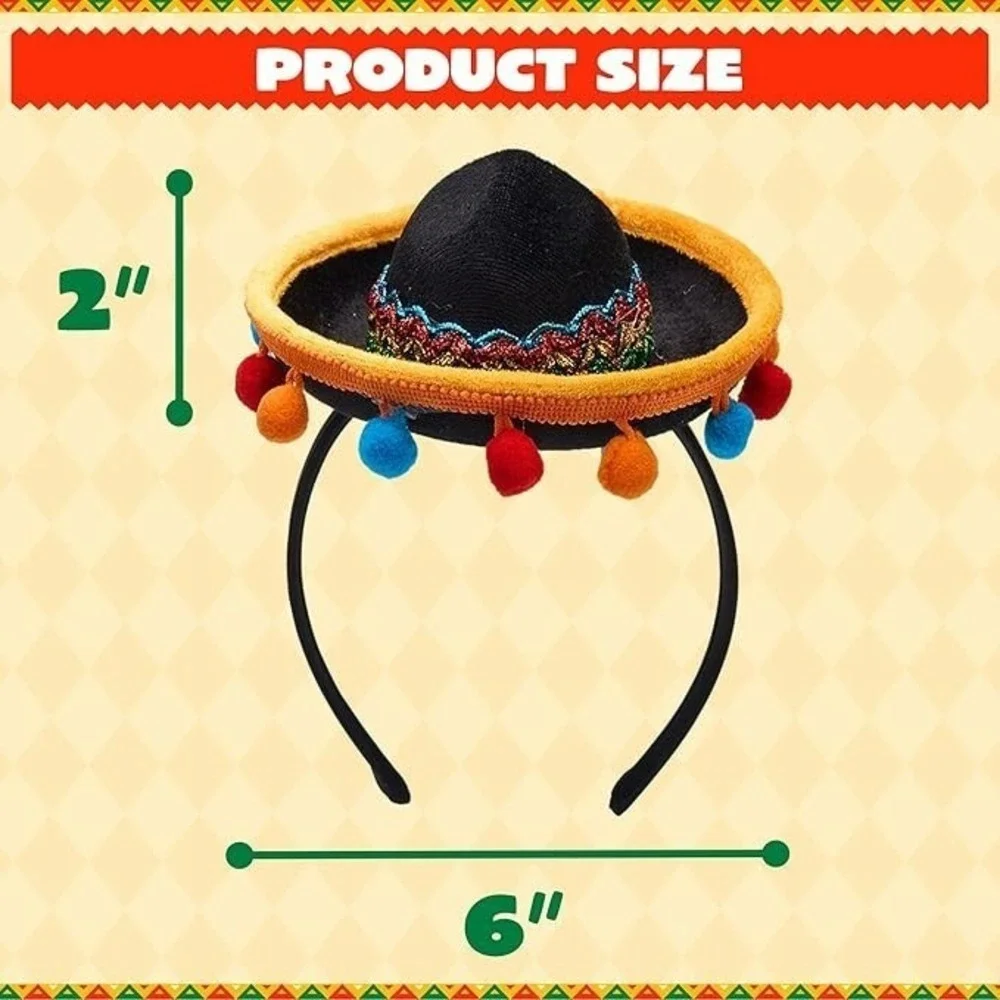 JOYIN Sombrero Headbands 9pc Cinco De Mayo Party Props Mexican NEW‎